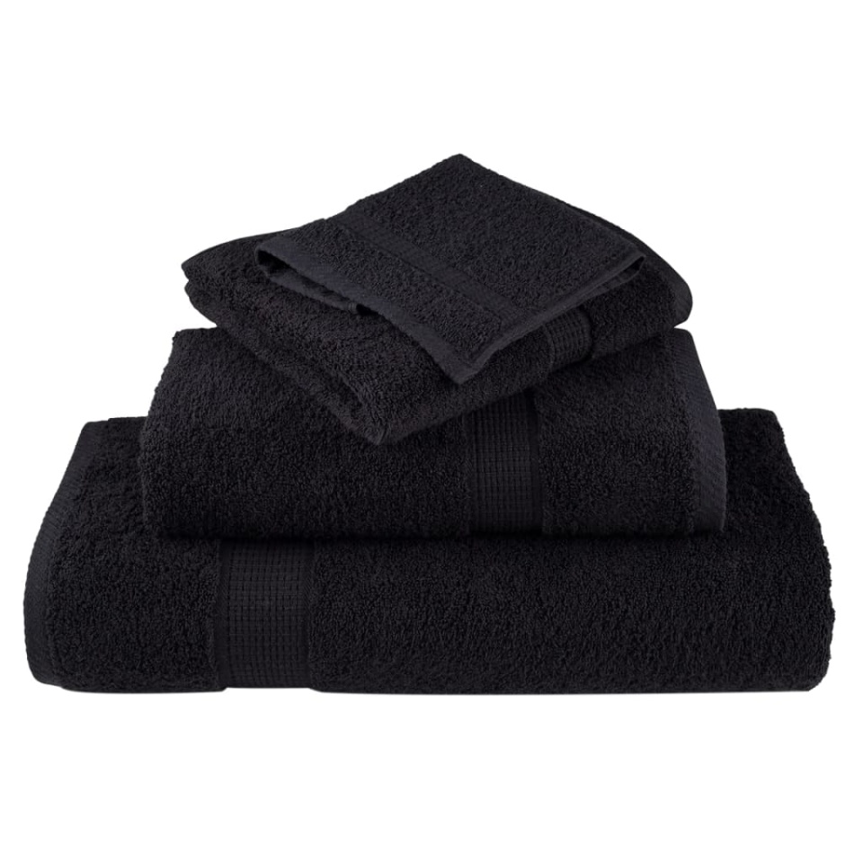 Prosoape de duș premium SOLUND 10 buc. negru 70x140 cm 600 gsm - 3 | YEO