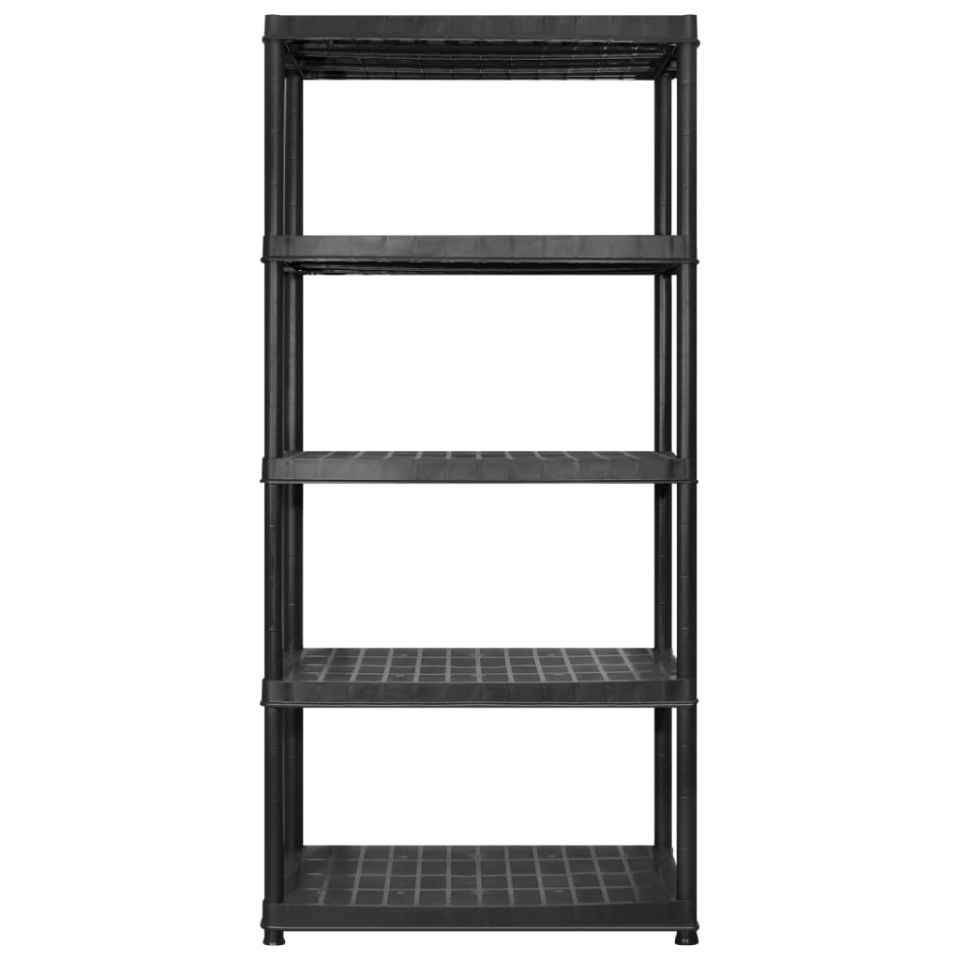 Raft de depozitare cu 5 polițe, negru, 183x45,7x185 cm, plastic - 2 | YEO