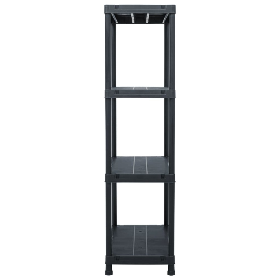 Rafturi de depozitare, 5 buc. negru, 60 x 30 x 138 cm plastic - 3 | YEO