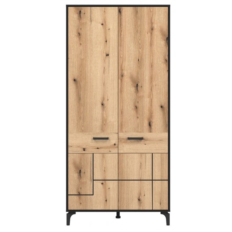 S-LINE SL08 Dulapul cu două uși 2D BLACK/OAK EVOKE - 2 | YEO