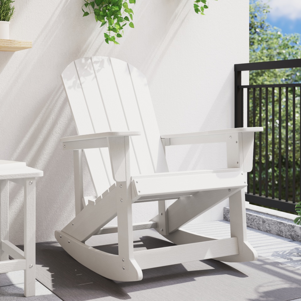 Scaun de Balamuc Adirondack Alb 73.5x92x90 cm HDPE - 2 | YEO
