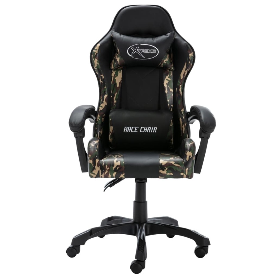 Scaun de jocuri, negru și camuflaj, piele ecologică - 1 | YEO