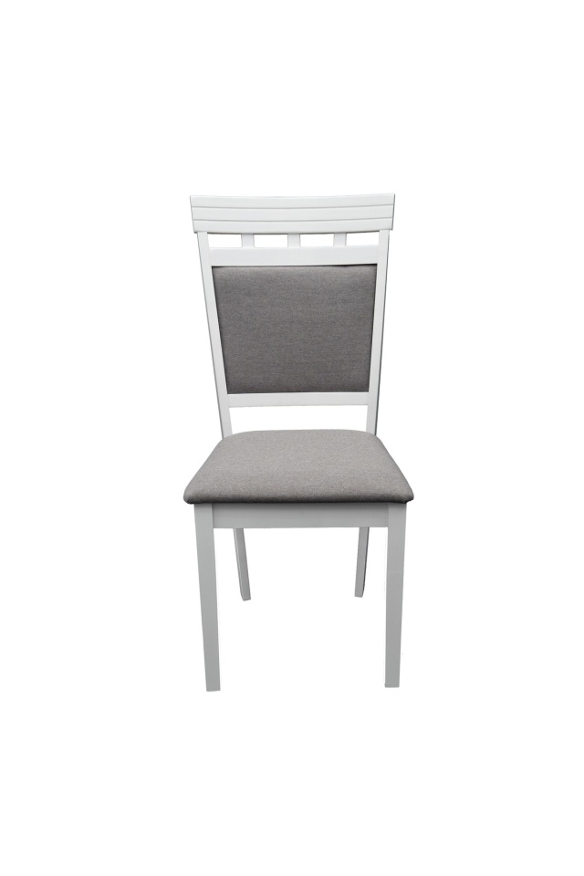 Scaun living S-222, tapitat, alb, tapiterie gri - 1 | YEO