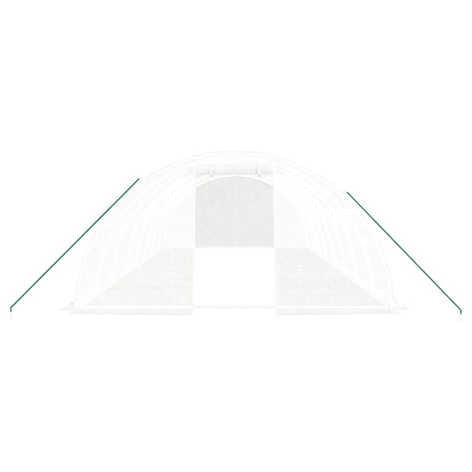 Seră cu cadru din oțel, alb, 32 m², 8x4x2 m - 3 | YEO