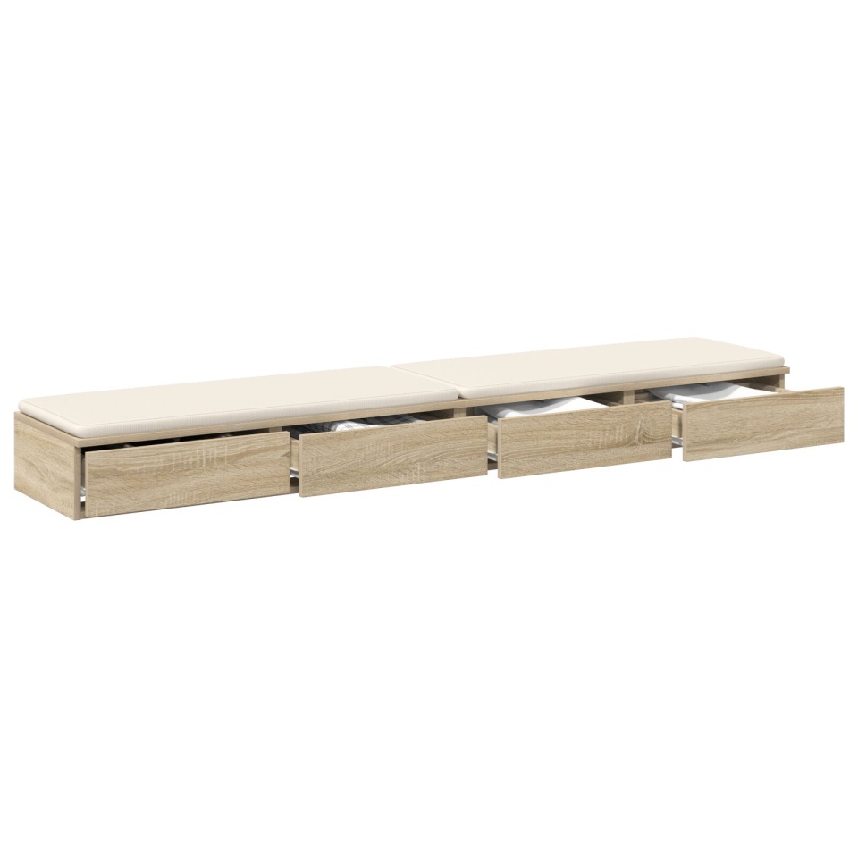 Sertare pentru Pat Stejar Sonoma 200x36,5x16,5 cm Lemn Compus - 2 | YEO