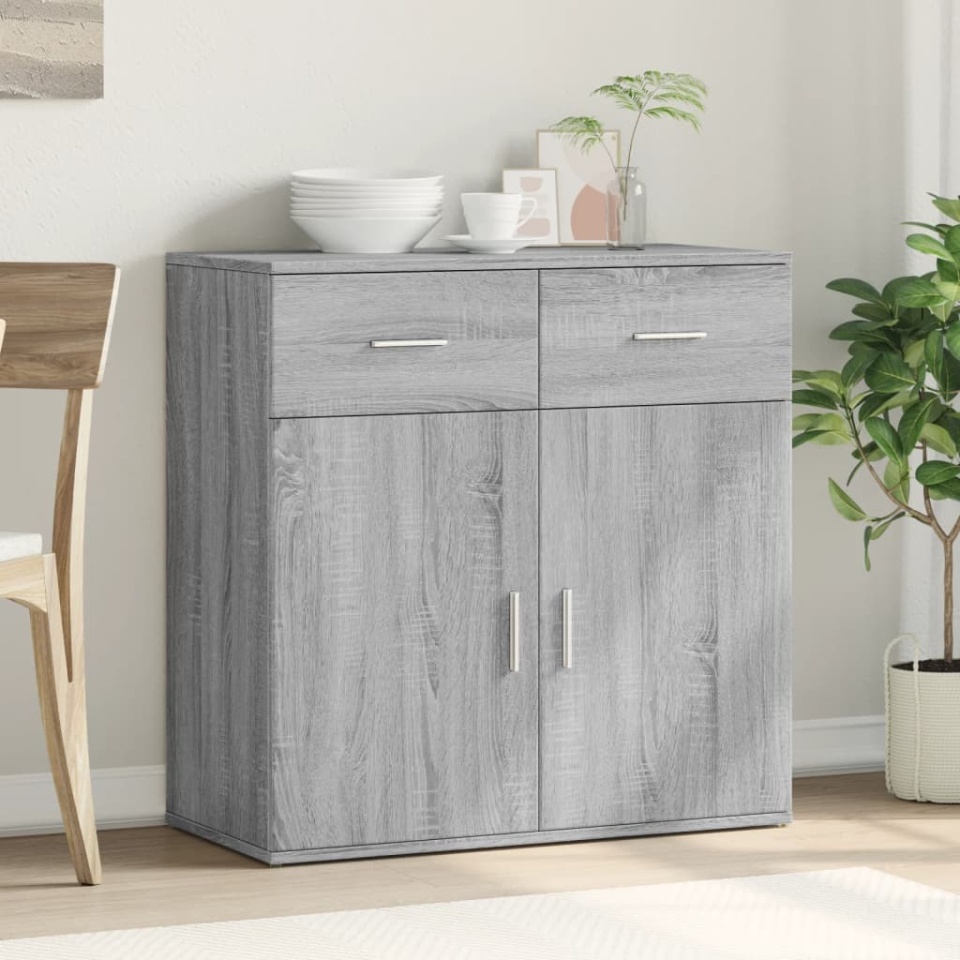 Servantă, gri sonoma, 79x38x80 cm, lemn compozit - 2 | YEO