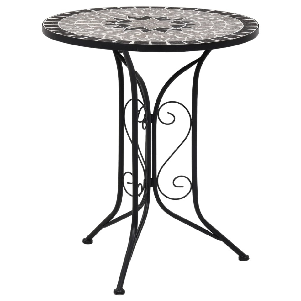Set bistro mozaic, 3 piese, gri, placă ceramică - 1 | YEO