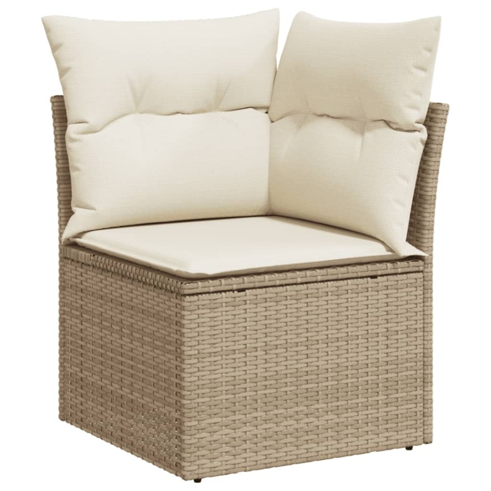 Set canapele de grădină, 9 piese, cu perne, bej, poliratan - 3 | YEO