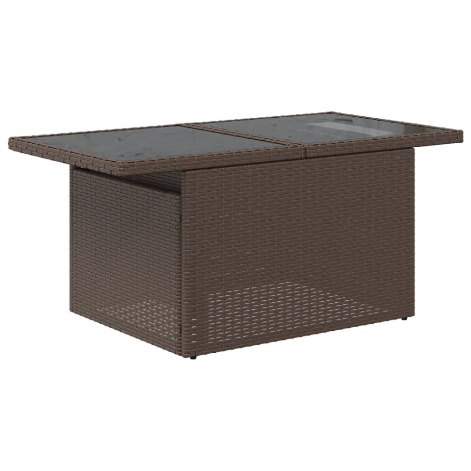 Set canapele de grădină cu perne, 9 piese, maro, poliratan - 2 | YEO