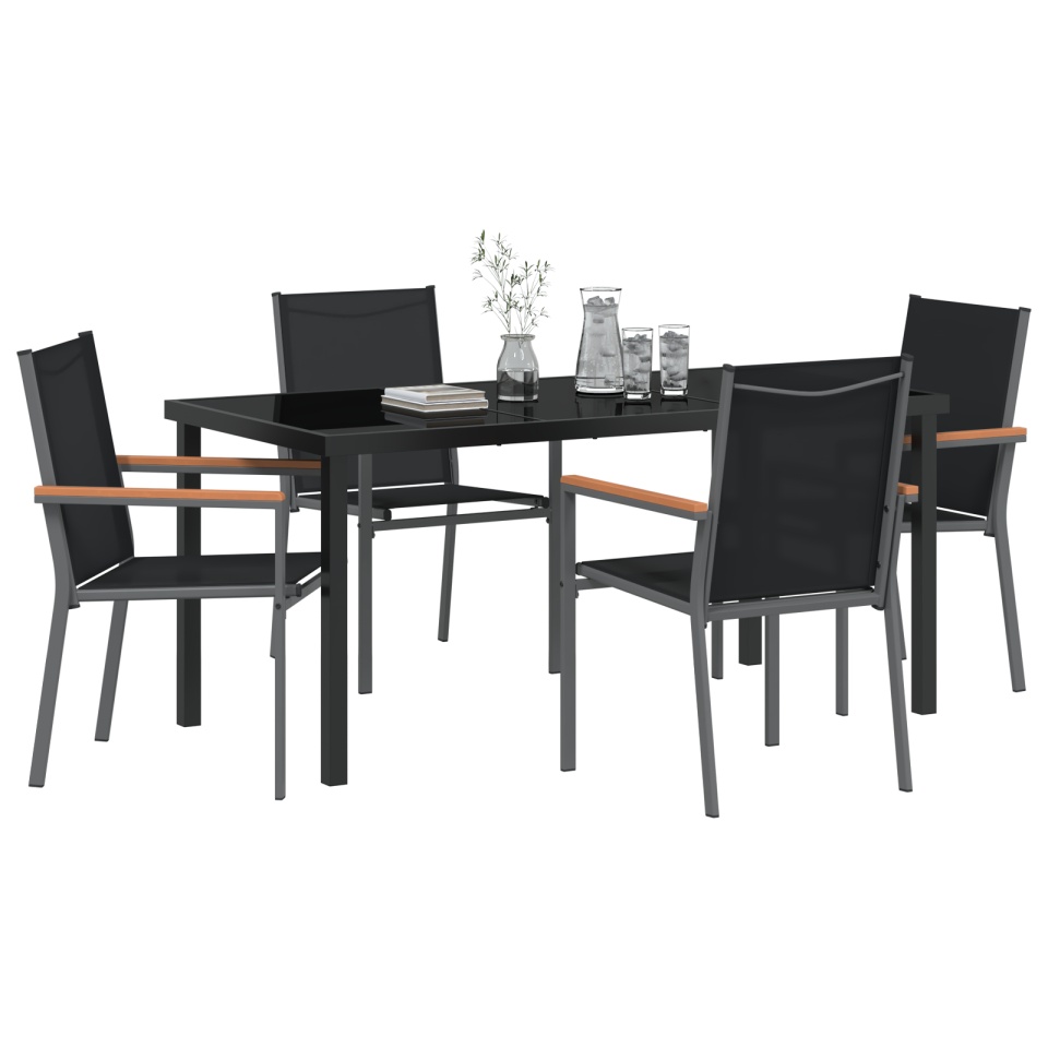 Set de 3 Negru Textilenă și oțel vopsit electrostatic Standard - 2 | YEO