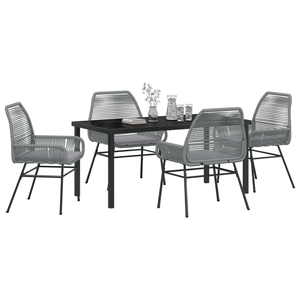 Set de 5 Mobilier de Grădină cu Perne Gri Ratan Sintetic - 2 | YEO