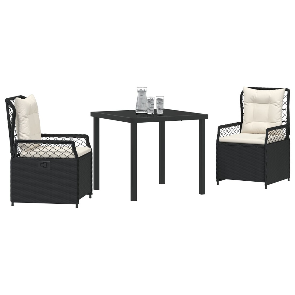 Set de dining de grădină 3 piese gri deschis din rattan poli - 2 | YEO