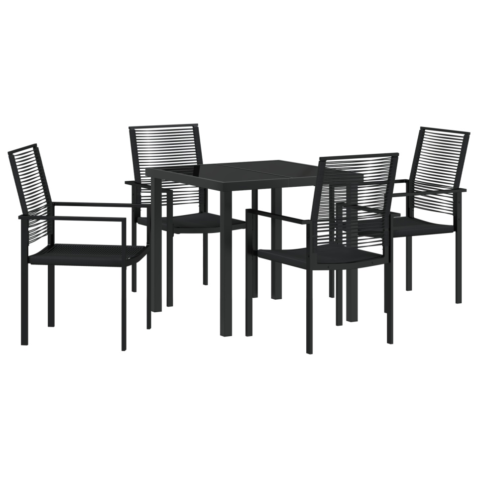 Set de dining de grădină 5 piese Negru Rattan PVC - 1 | YEO