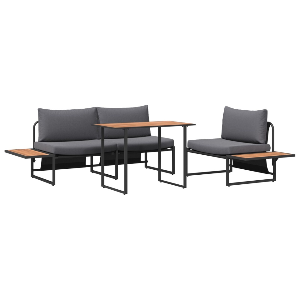 Set de dining pentru grădină 3 piese cu perne antracit - 1 | YEO