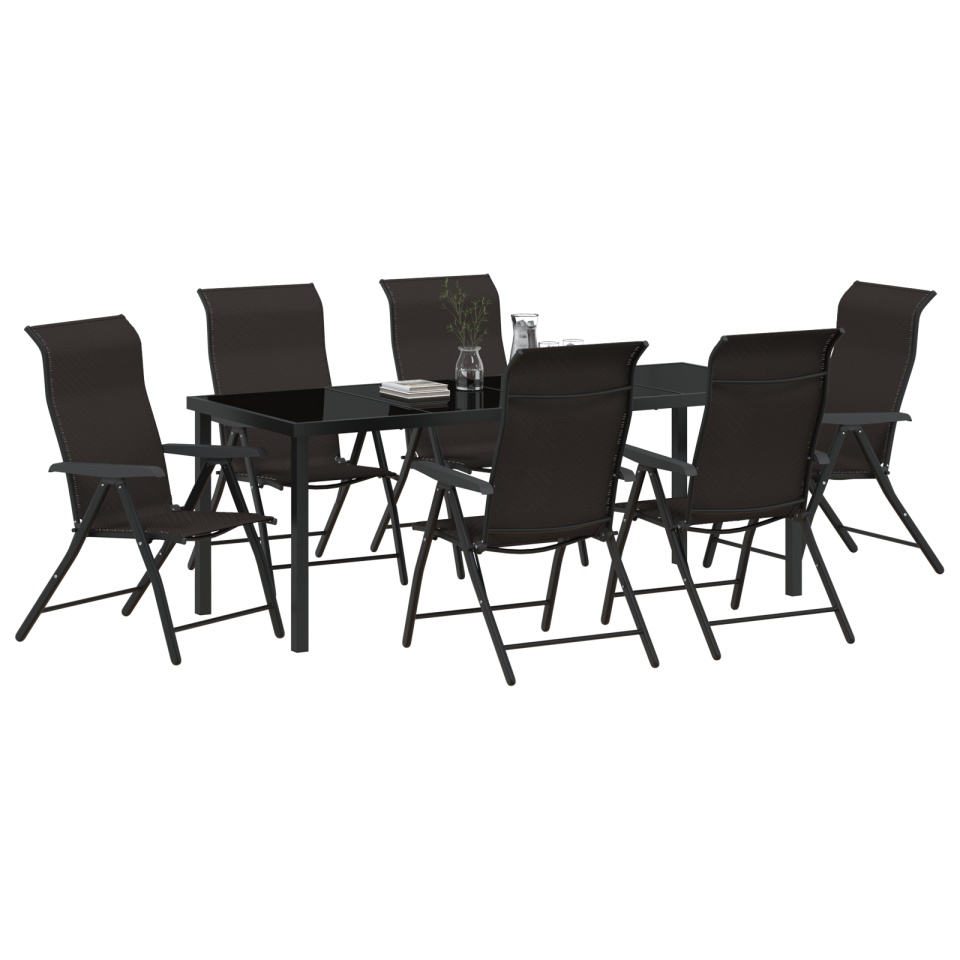 Set de Dining pentru Grădină 7 Piese Negru Poliratan - 2 | YEO