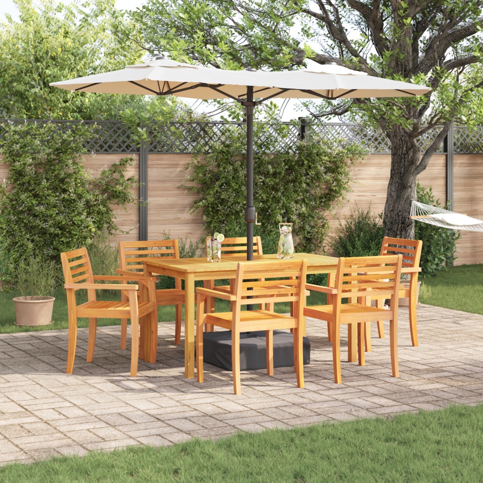 Set de dining pentru grădină din 7 piese din lemn de acacia de la