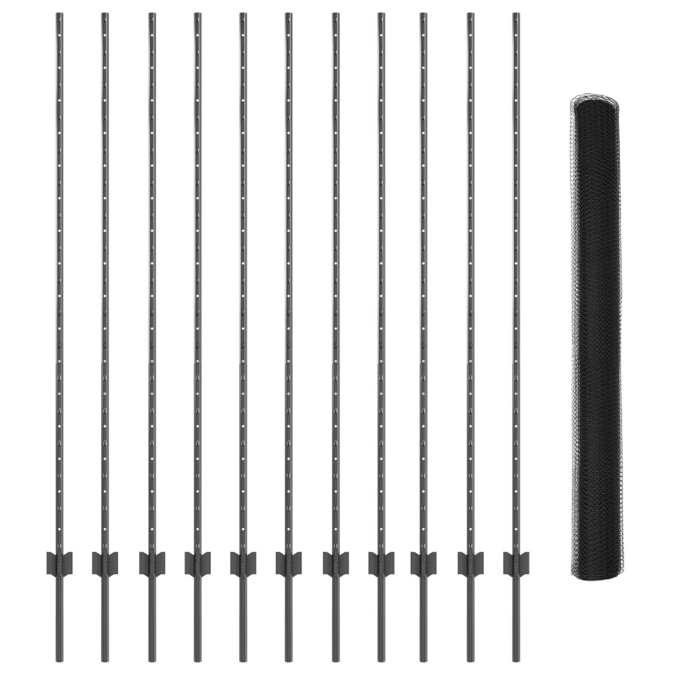 Set de gard de grădină Set de 2 Gri Oțel vopsit electrostatic - 1 | YEO