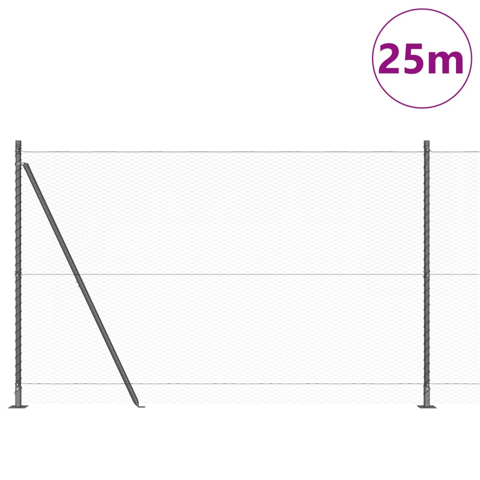 Set de Împrejmuire Set de 2 Gri Metal 25 x 1.5 m Durabil - 2 | YEO