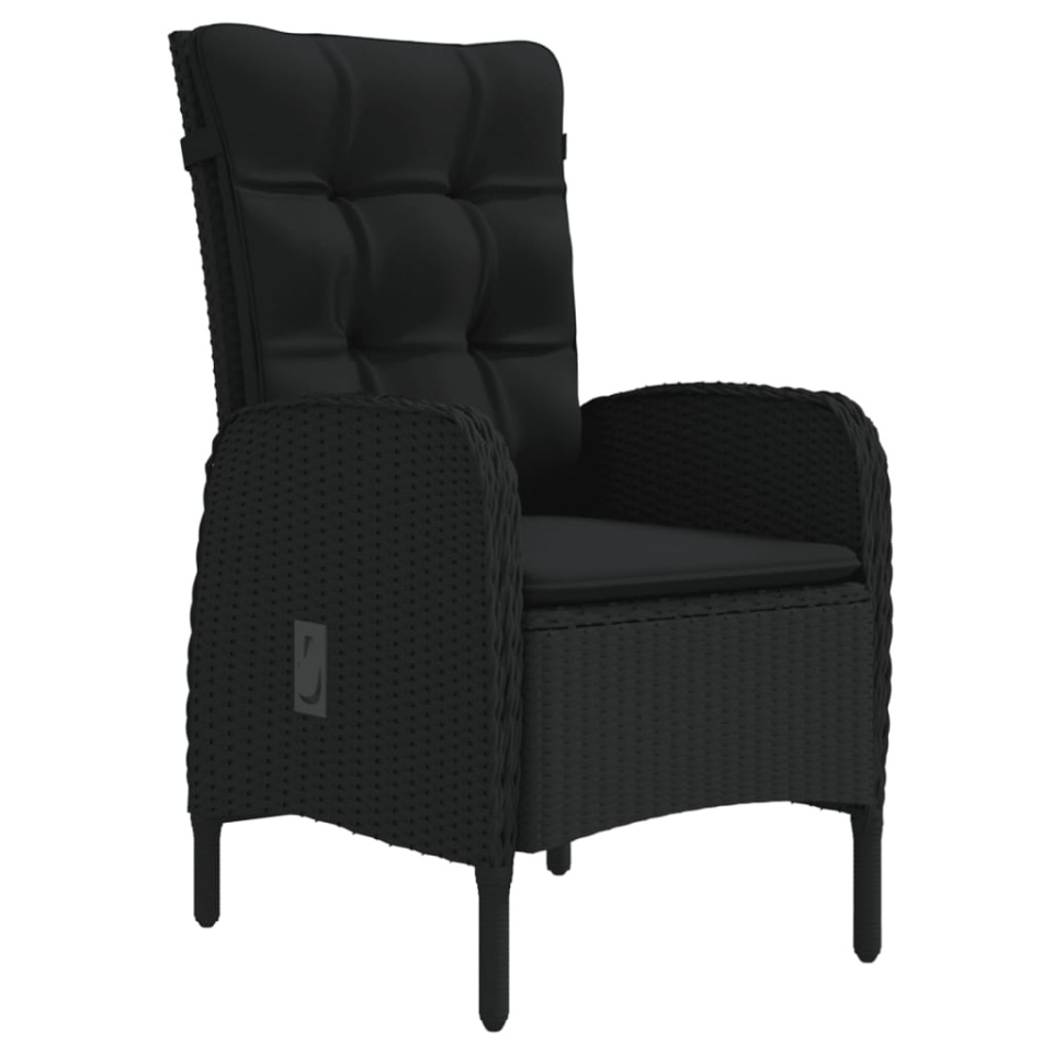 Set de masă pentru grădină, 7 piese, cu perne, negru - 2 | YEO