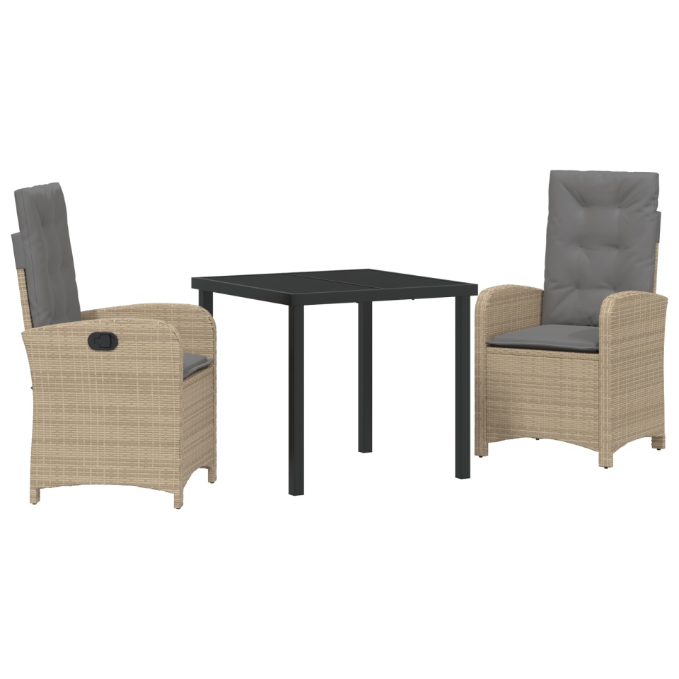 Set de masă pentru grădină cu perne Beige Ratan Poli - 1 | YEO