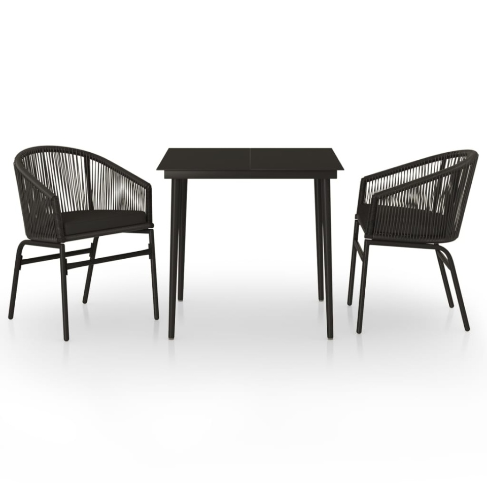 Set de mobilier pentru grădină, 3 piese, negru - 1 | YEO