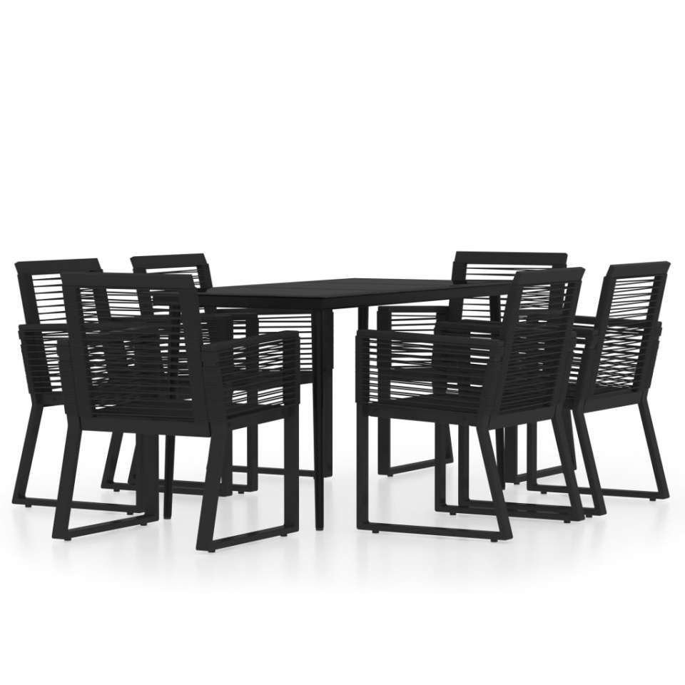 Set de mobilier pentru grădină, 7 piese, negru - 1 | YEO
