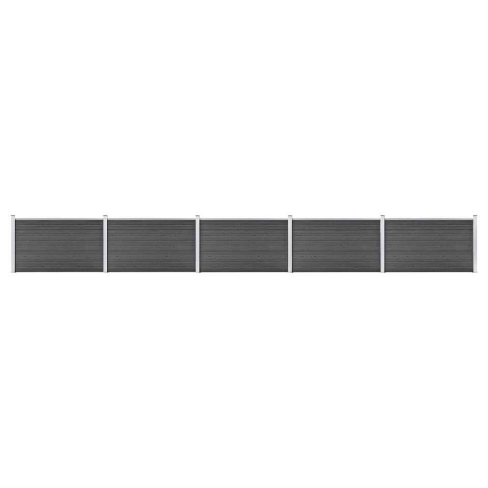 Set de panouri de gard, negru, 872 x 105 cm, WPC