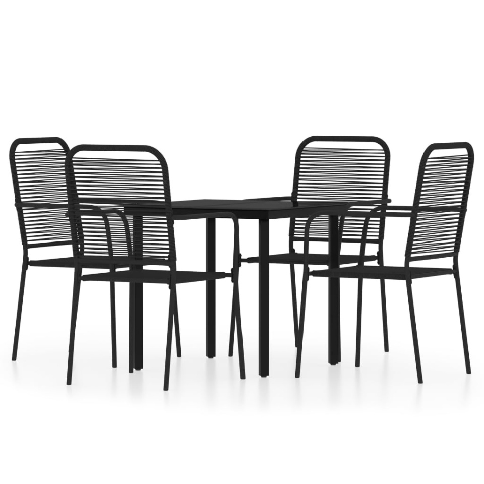 Set de servit masa pentru grădină, 5 piese, negru - 1 | YEO