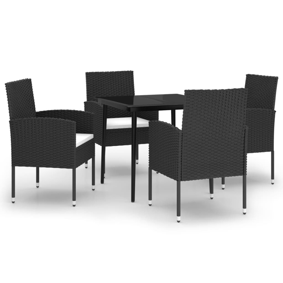 Set de servit masa pentru grădină, 5 piese, negru - 1 | YEO
