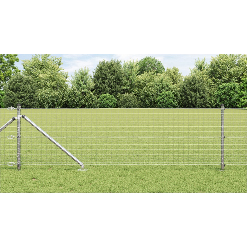Set de stâlpi pentru gard Set de 2 Oțel galvanizat 25 x 0.5 m