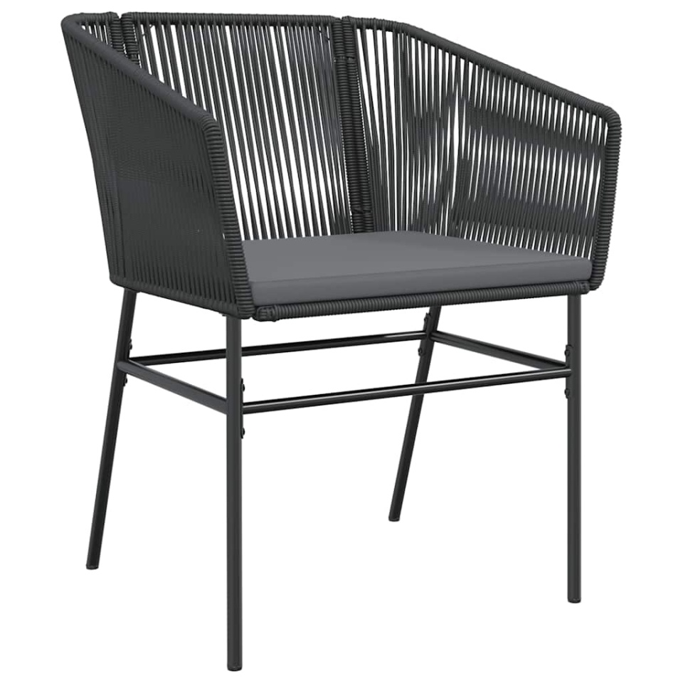 Set de sufragerie de grădină 5 piese neagră Sticlă Poly Rattan - 3 | YEO