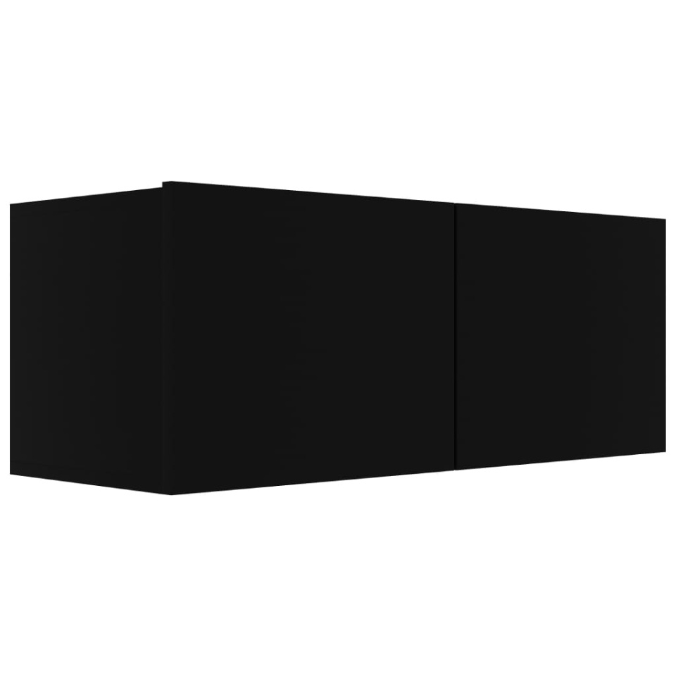 Set dulapuri TV, 2 piese, negru, lemn prelucrat - 3 | YEO