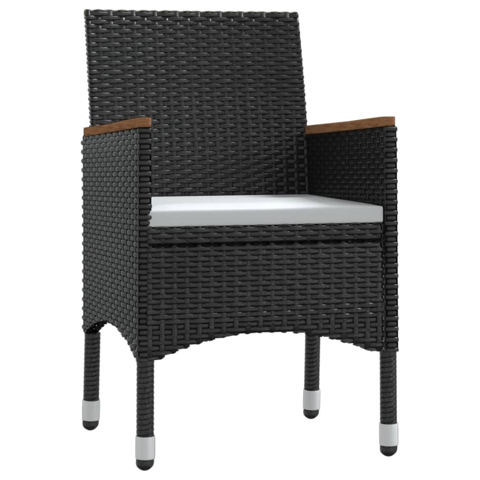 Set masă pentru grădină, 5 piese, cu perne, negru - 2 | YEO