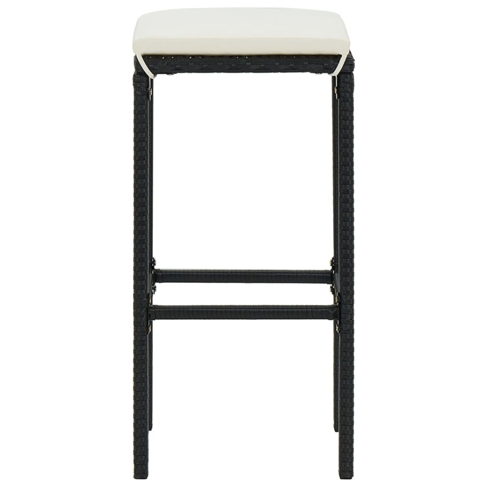 Set mobilier bar de grădină cu perne, 3 piese, negru - 3 | YEO