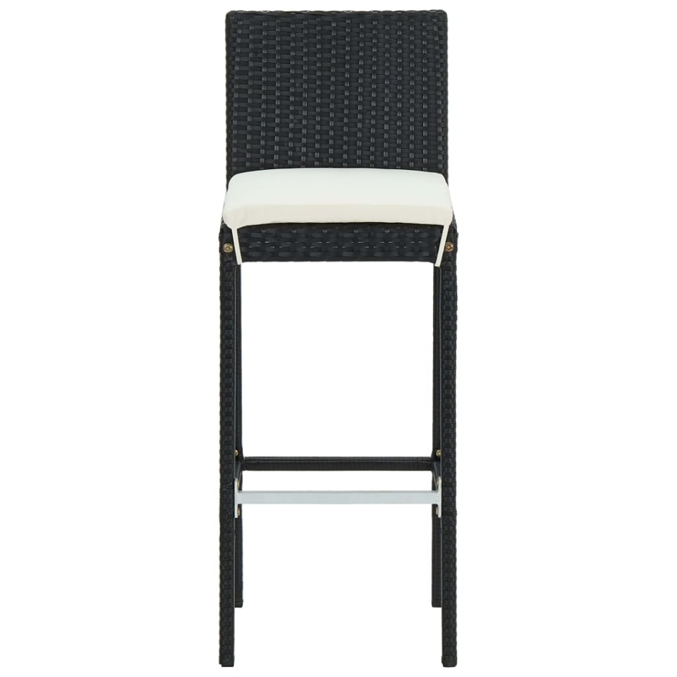 Set mobilier bar de grădină cu perne, 3 piese, negru - 3 | YEO