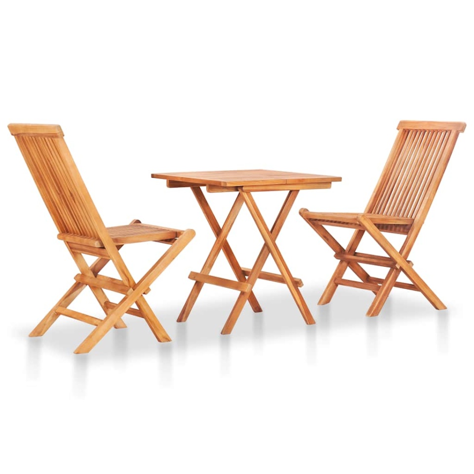 Set mobilier bistro cu perne antracit, 3 piese, lemn masiv tec - 1 | YEO