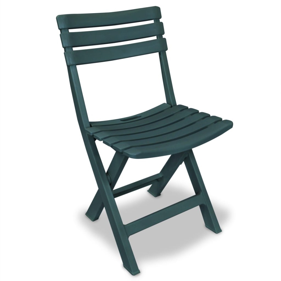Set mobilier bistro pliabil, 3 piese, verde, plastic - 2 | YEO