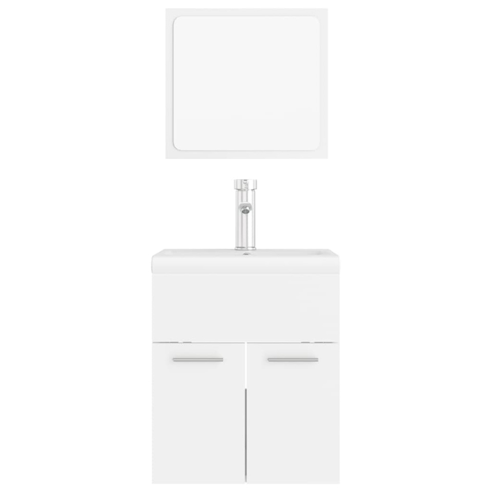 Set mobilier de baie, alb, lemn prelucrat - 4 | YEO