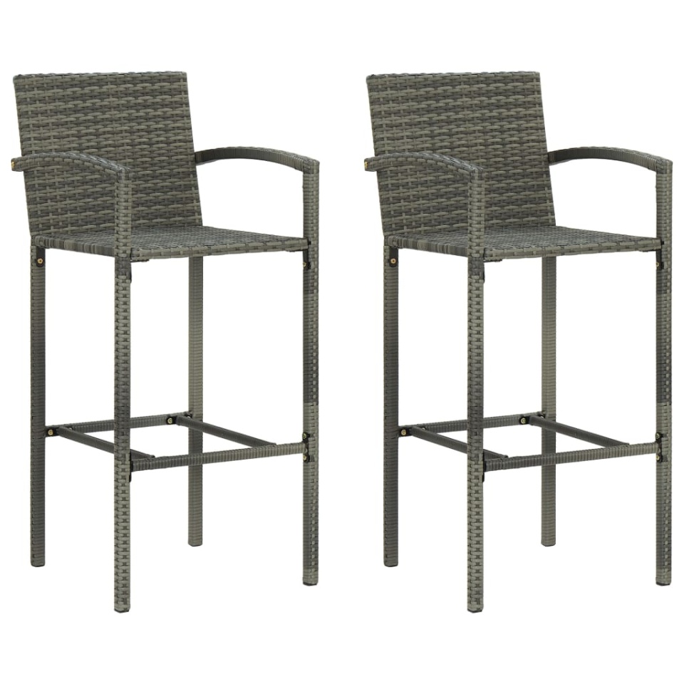 Set mobilier de bar de grădină, 3 piese, gri - 2 | YEO