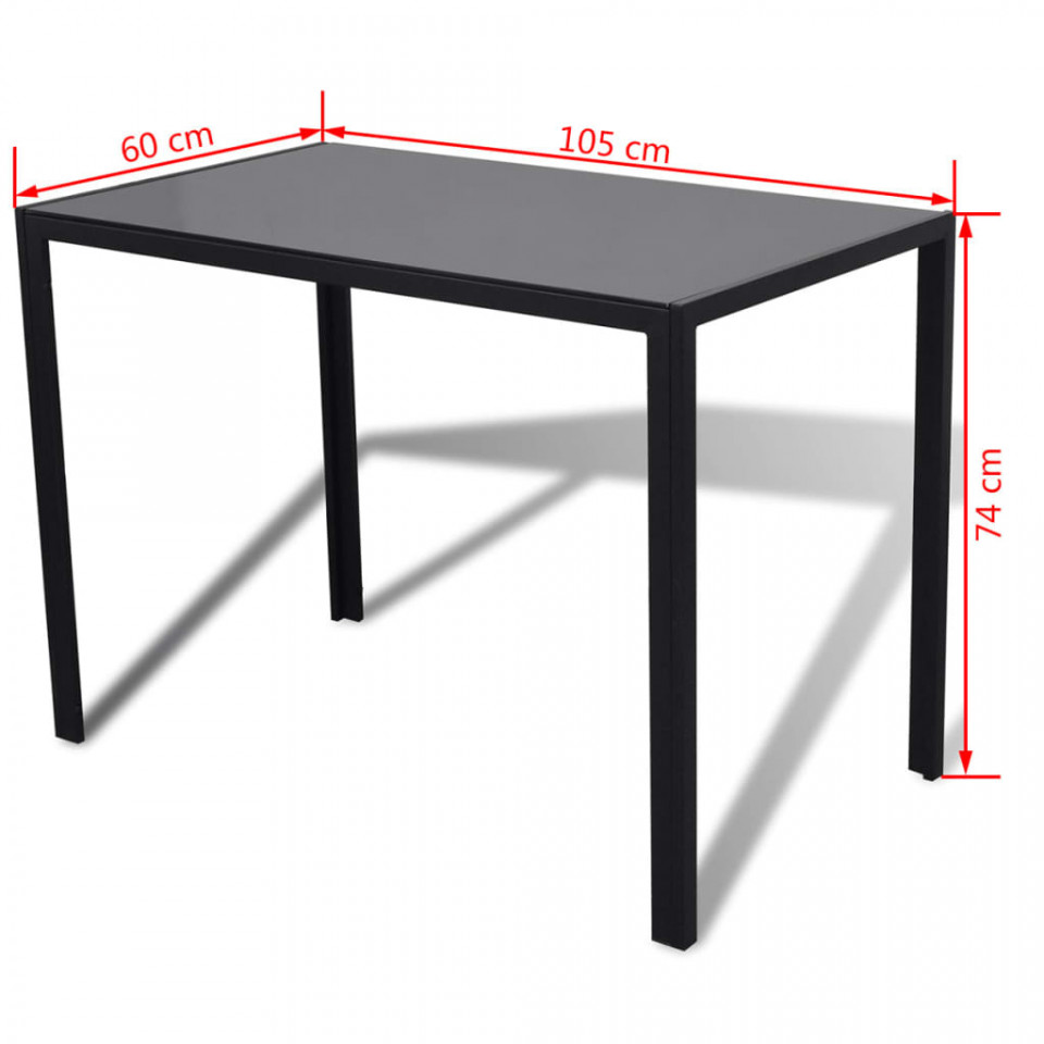 Set mobilier de bucătărie, cinci piese, negru - 4 | YEO