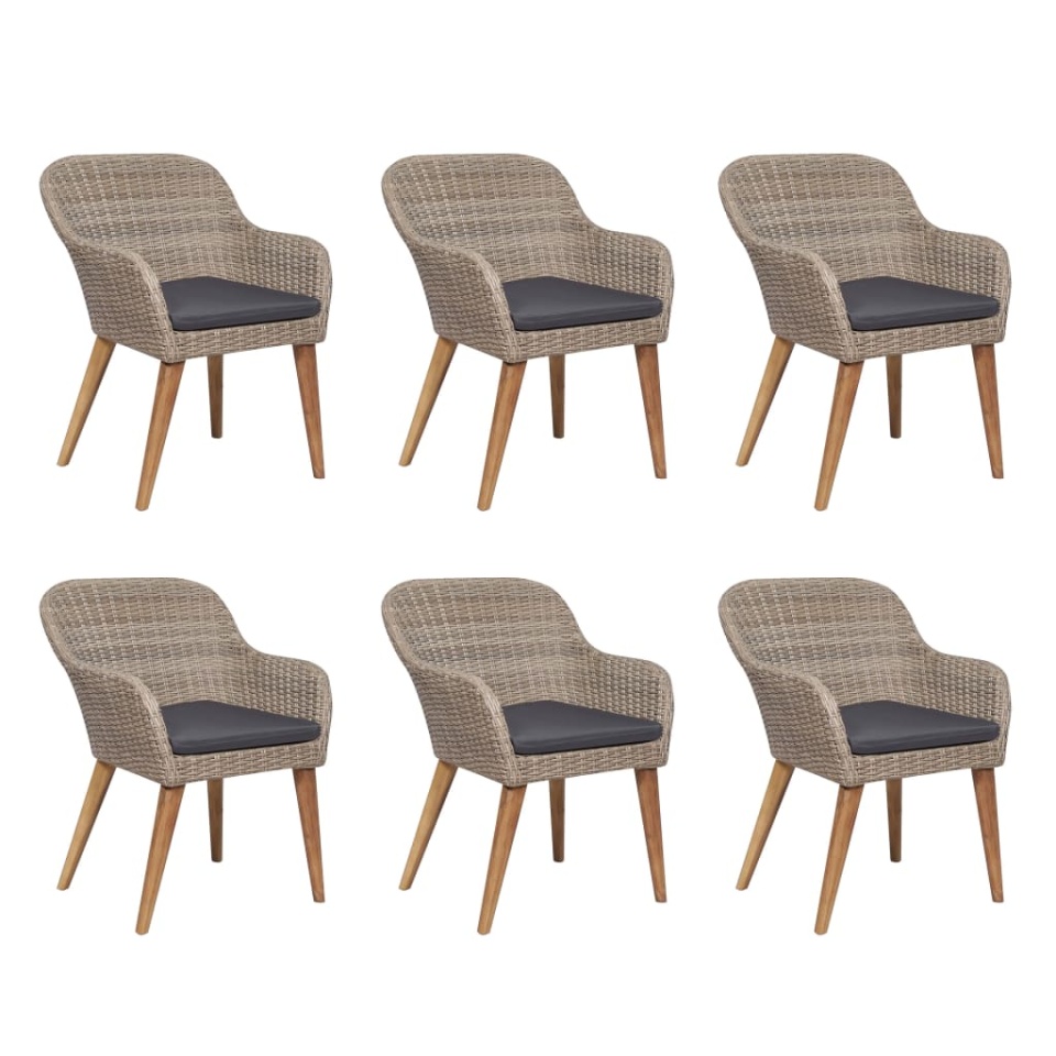 Set mobilier de exterior cu perne, 7 piese, poliratan - 1 | YEO