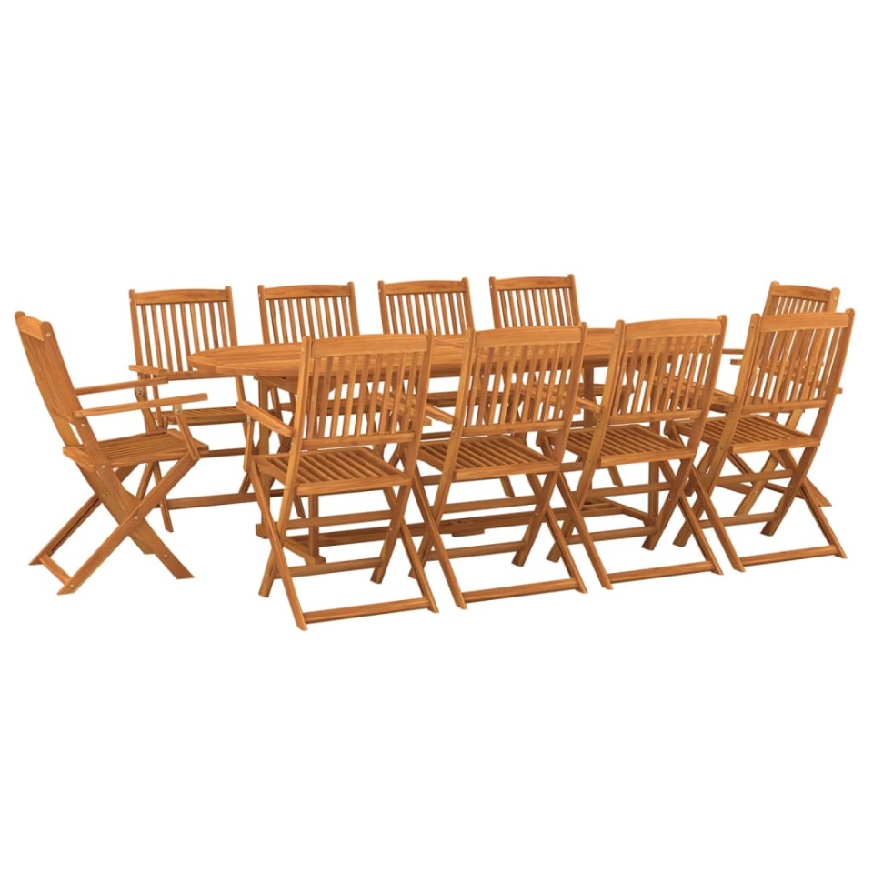 Set mobilier de grădină 11 piese 220x90x75cm, lemn masiv acacia - 1 | YEO