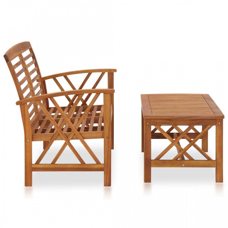 Set mobilier de grădină, 2 piese, lemn masiv de acacia - 1 | YEO
