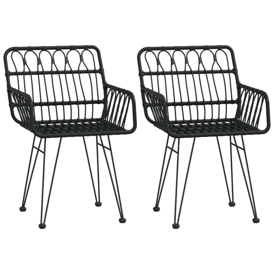 Set mobilier de grădină, 3 piese, negru, poliratan - 3 | YEO