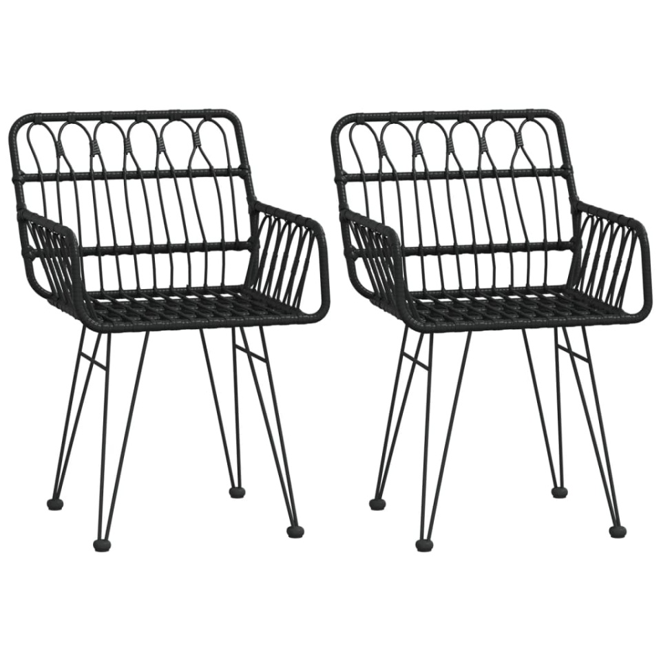 Set mobilier de grădină, 3 piese, negru, poliratan - 3 | YEO