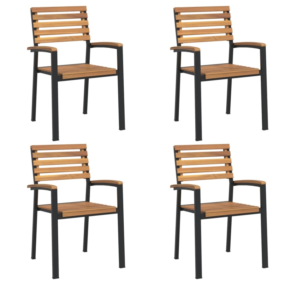 Set mobilier de grădină, 5 piese, lemn masiv de acacia și metal - 2 | YEO