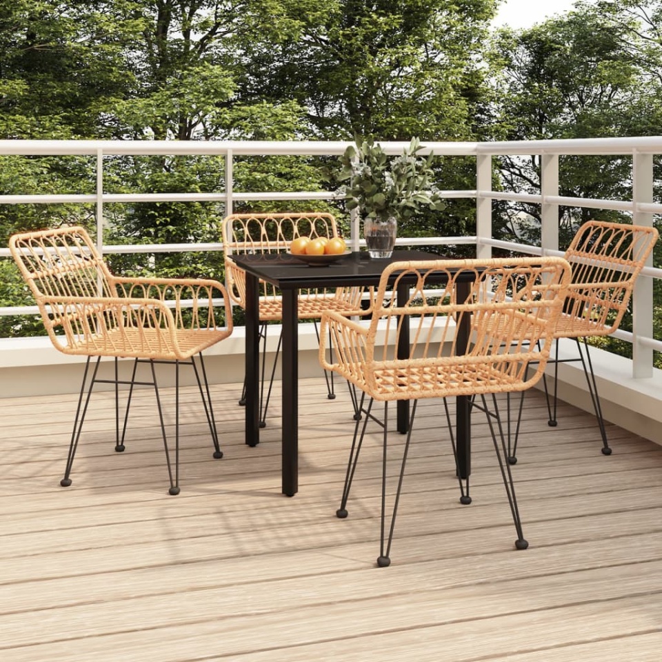 Set mobilier de grădină, 5 piese, poliratan