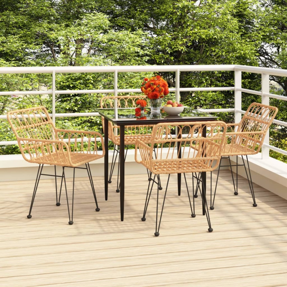 Set mobilier de grădină, 5 piese, poliratan