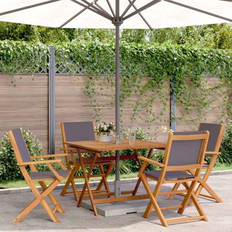 Set mobilier de grădină 5 piese textil antracit/lemn masiv