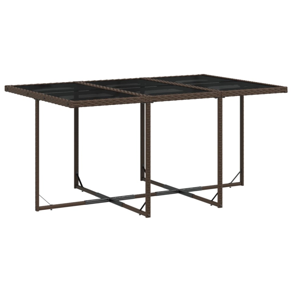 Set mobilier de grădină cu perne, 11 piese, maro, poliratan - 3 | YEO